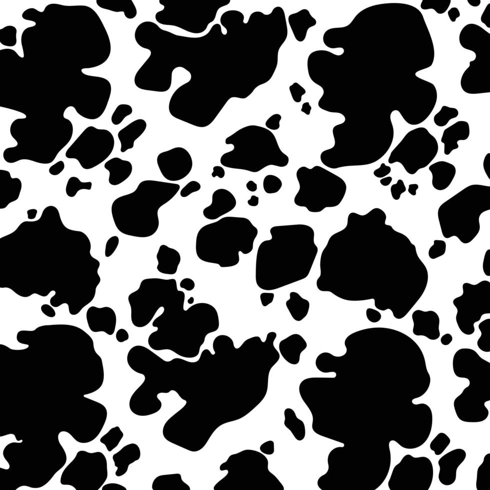 vector zwarte koe print patroon dierlijke naadloze. koeienhuid abstract voor afdrukken, snijden en knutselen, ideaal voor mokken, stickers, stencils, web, omslag. muurstickers, woondecoratie en meer.