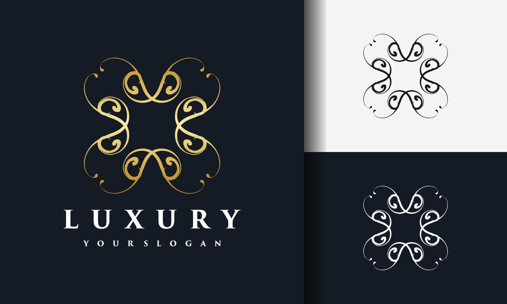 luxe ornament logo vector