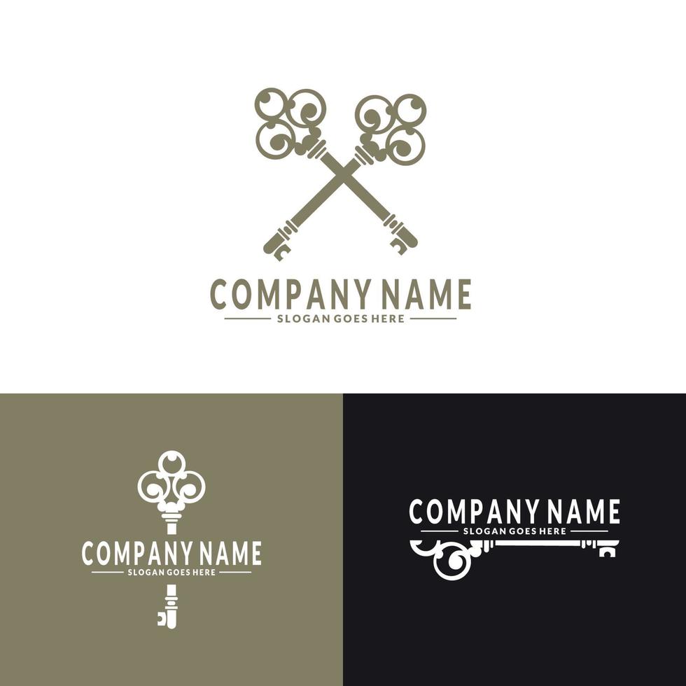 sleutel logo. voor huis landgoed bedrijfslogo ontwerp vector