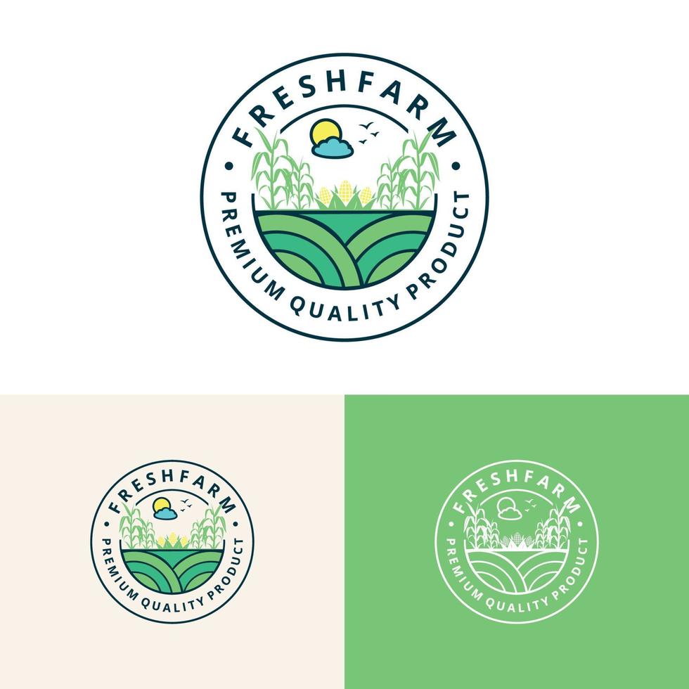 boerderij logo sjabloon. biologische productsticker. boerenmarkt embleem vector