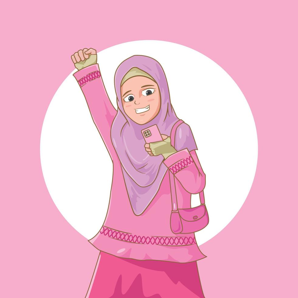 muslimah te ontvangen mooi zo nieuws vector