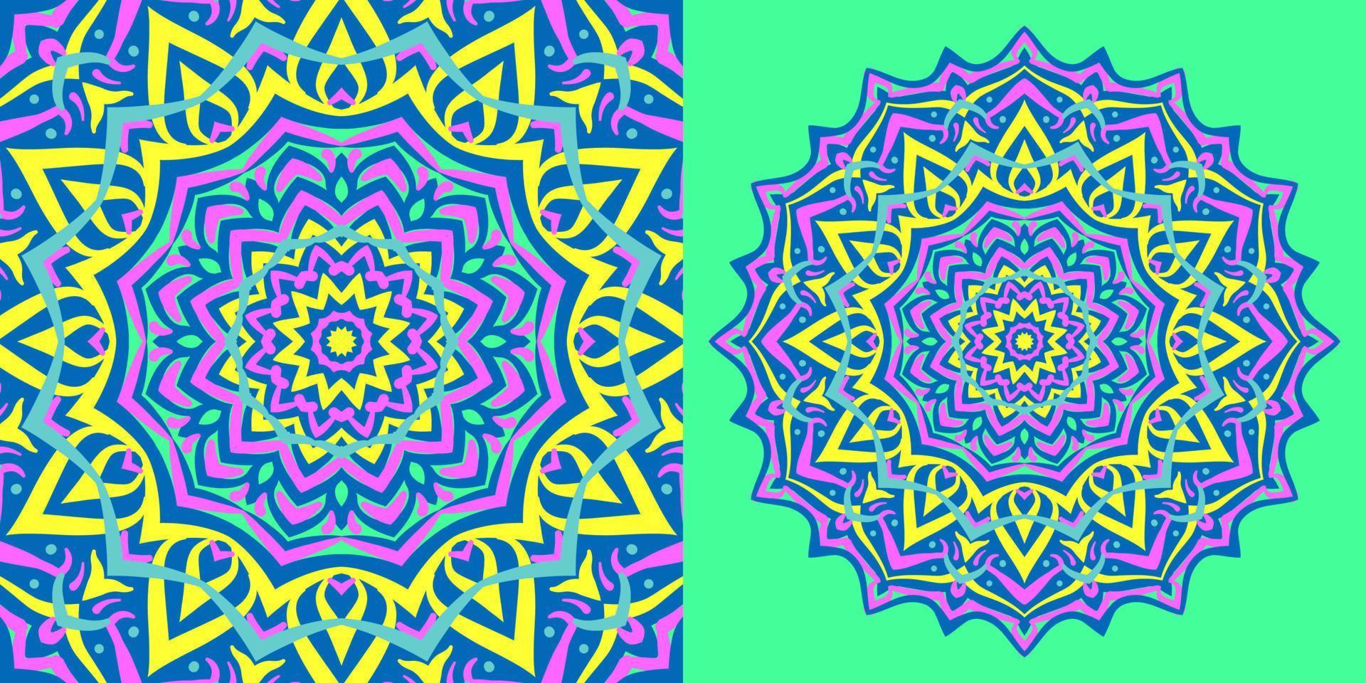 abstract mandala achtergrond psychedelisch stijl ronde trippy vector ontwerp