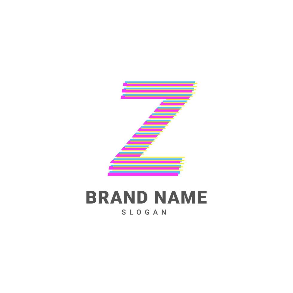 brief z optiek illusie logo, modieus glitch alfabet merk vector