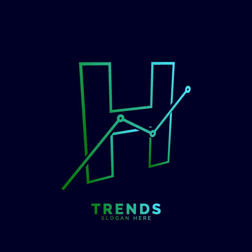 dynamisch schets brief h trends statistisch vector logo ontwerp