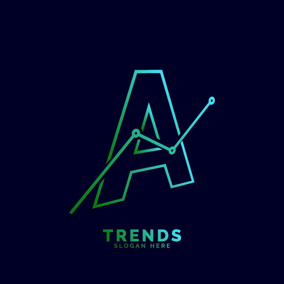 dynamisch schets brief een trends statistisch vector logo ontwerp