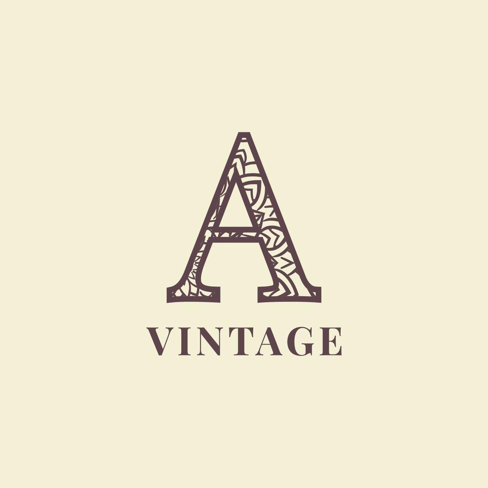 brief een wijnoogst decoratie logo vector ontwerp