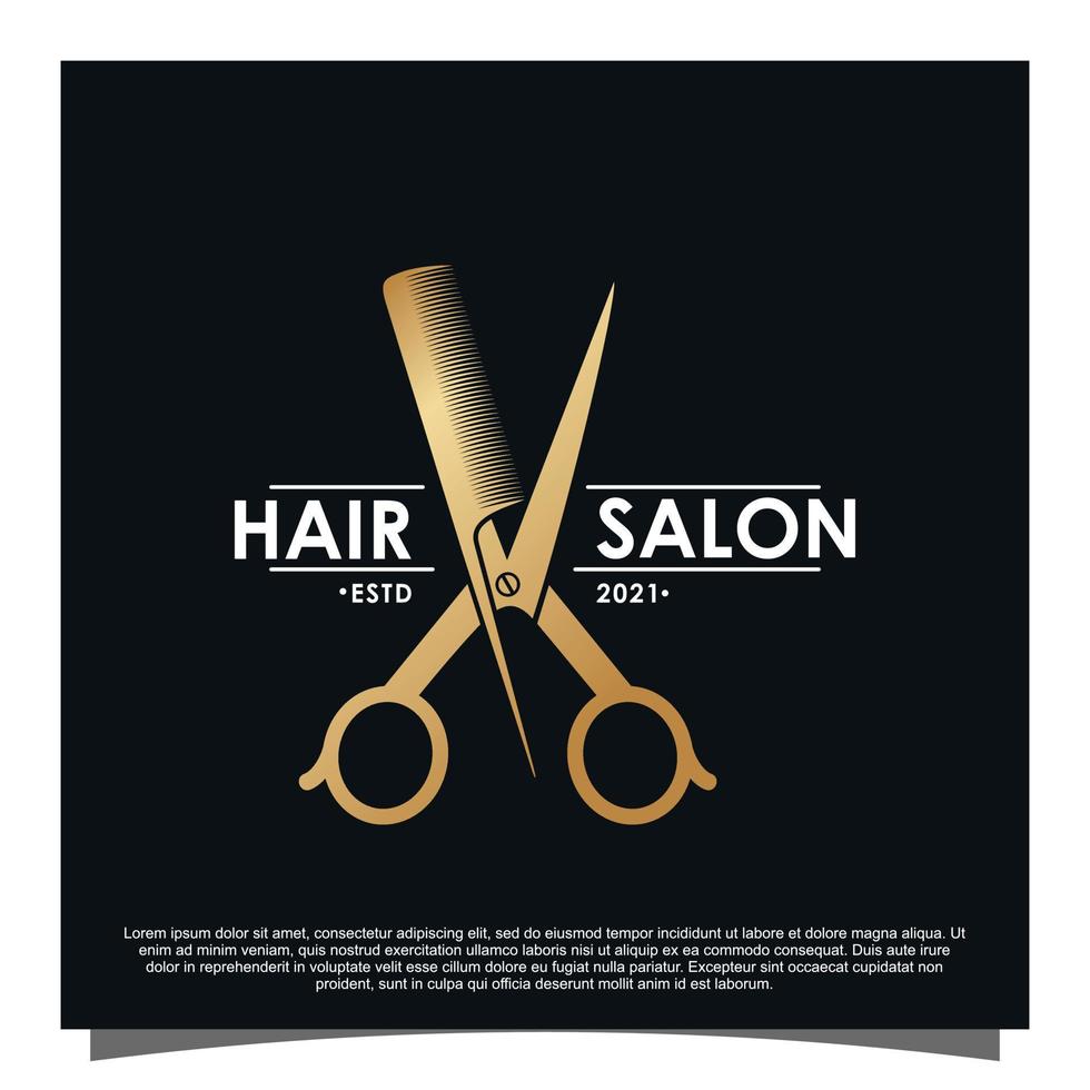 luxe haar- salon logo ontwerp premie vector