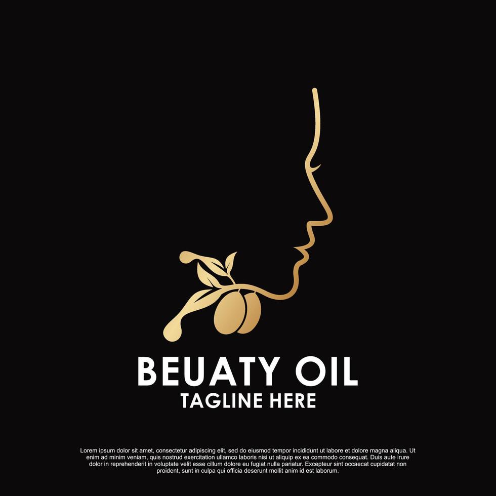 schoonheid olie logo ontwerp premie vector