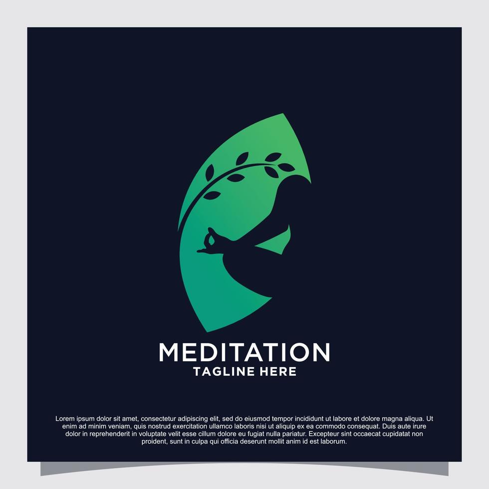 meditatie yoga logo ontwerp concept premie vector