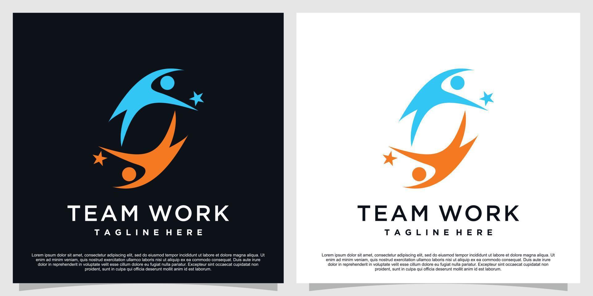 team werk logo ontwerp met creatief concept premie vector een deel 1