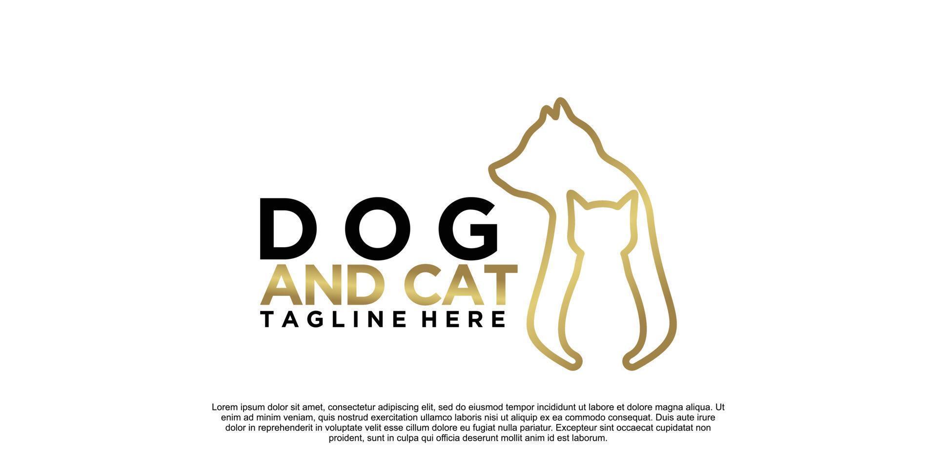 hond en kat logo ontwerp sjabloon huisdier icoon premie vector