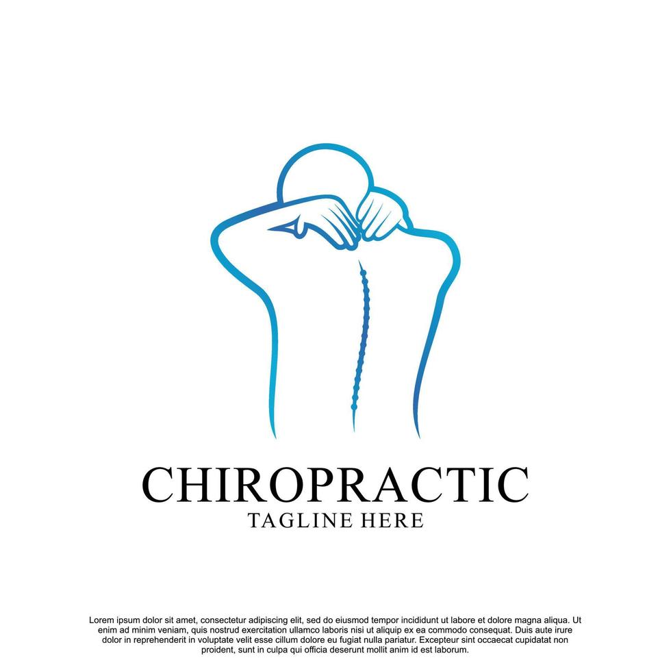 chiropractie logo ontwerp premium vector