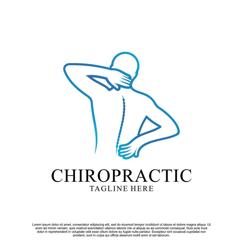 chiropractie logo ontwerp premium vector