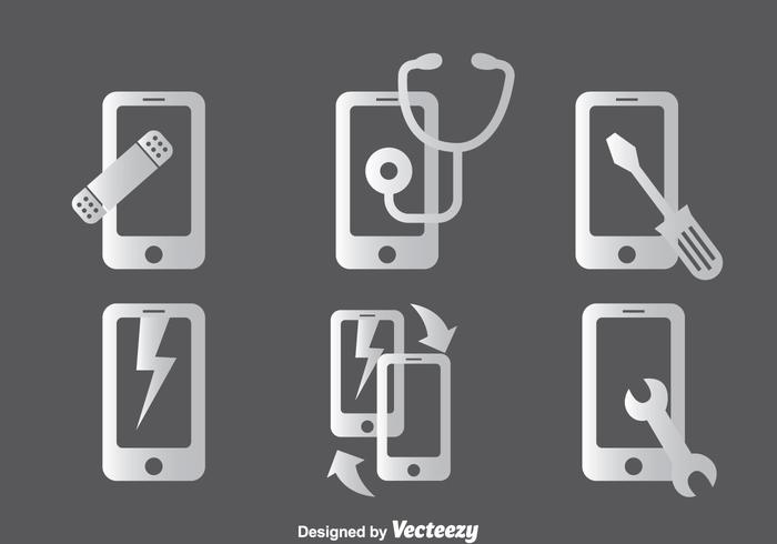 Telefoon Reparatie Pictogrammen Sets vector