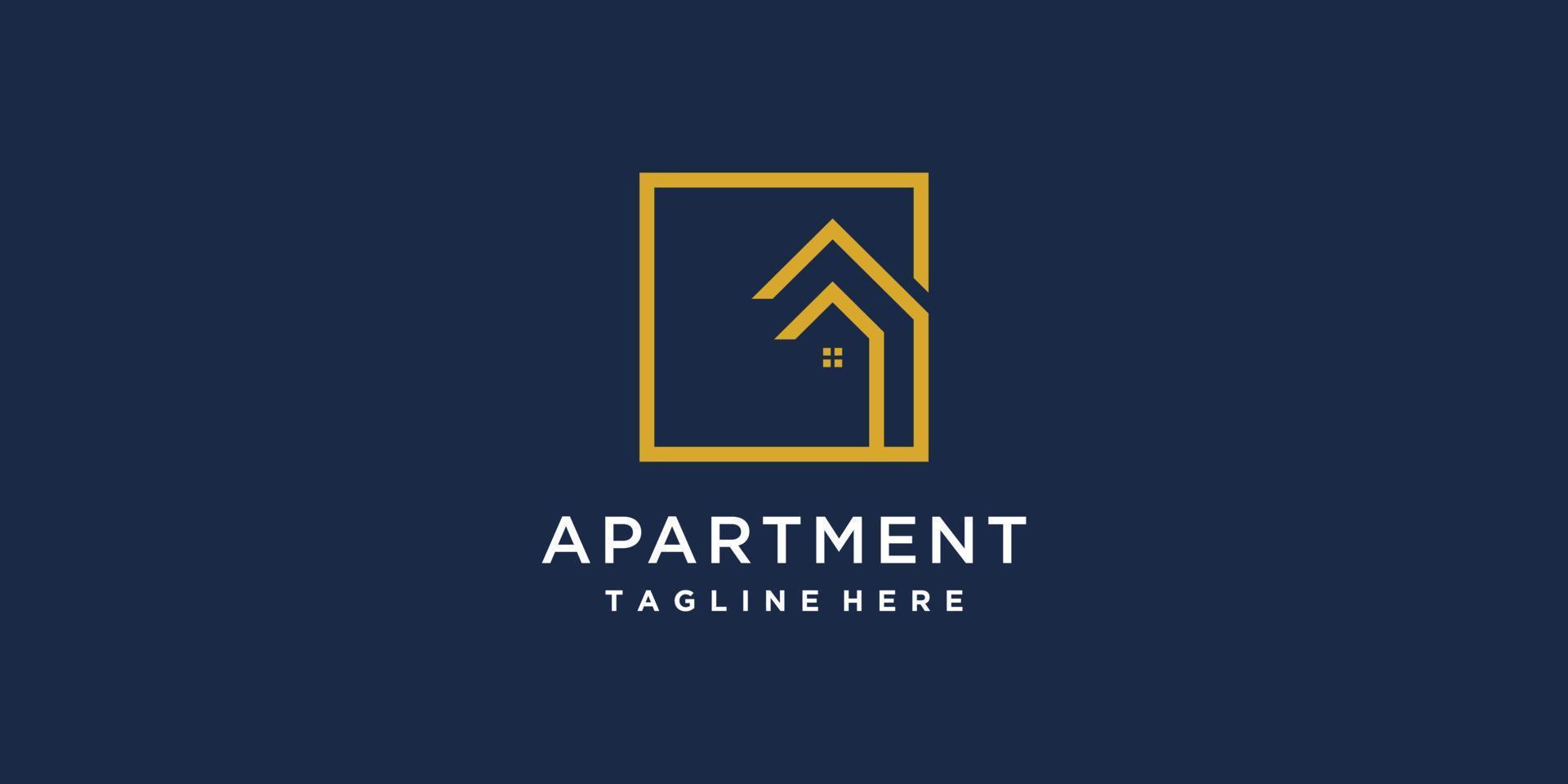appartement logo met creatief concept premie vector