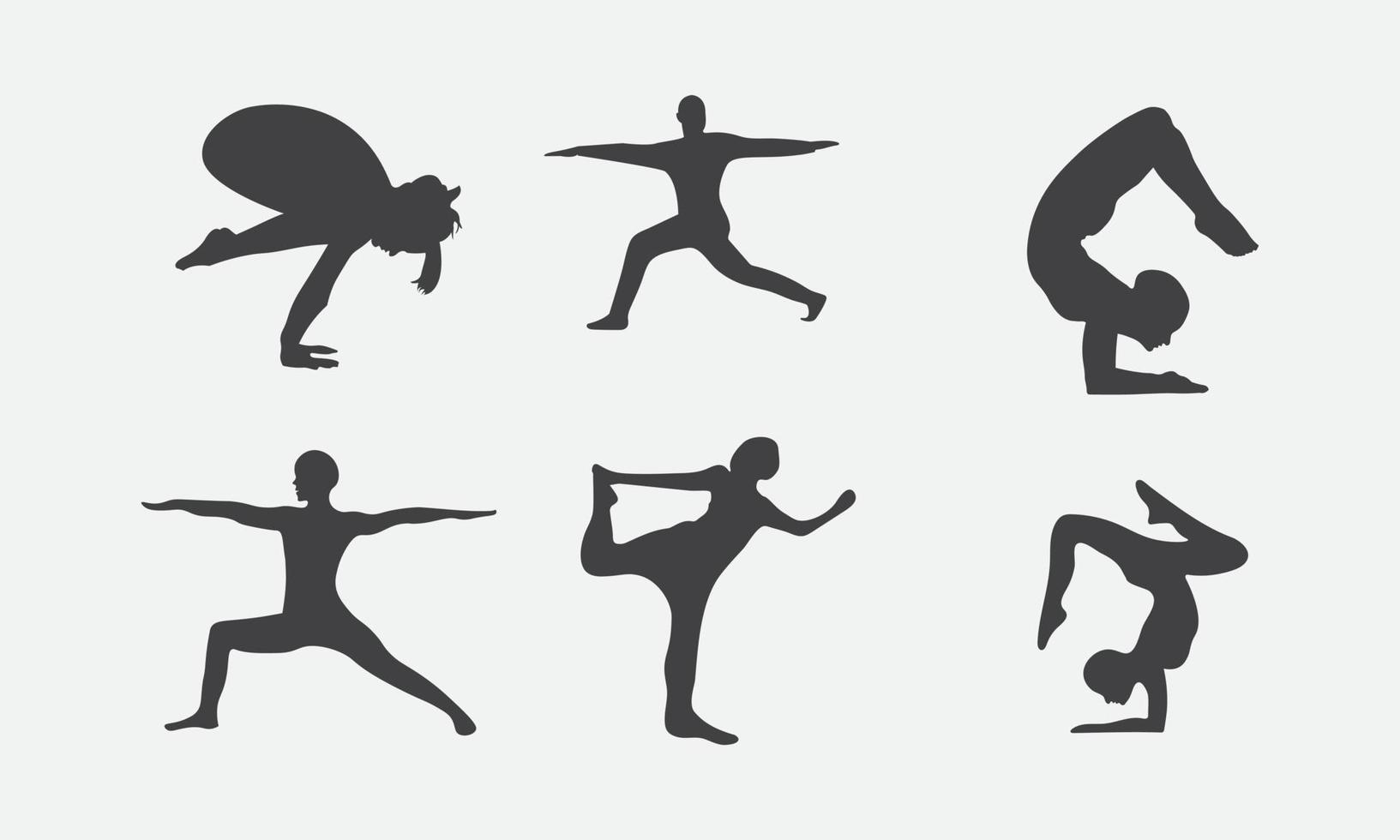 mediteren Mens en Dames beoefenen yoga icoon vrij zwart vector illustratie.