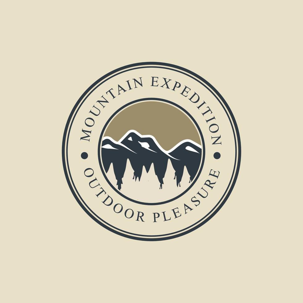 buitenshuis berg avontuur logo grafisch ontwerp icoon modern wijnoogst vector illustratie