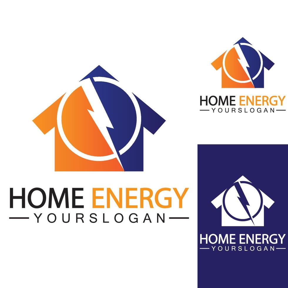 huis macht energie logo vector icoon symbool ontwerp illustratie