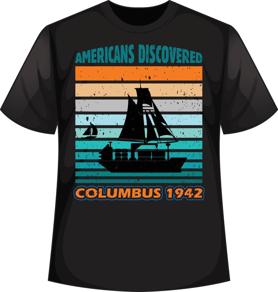 Columbus dag t-shirt ontwerp vector