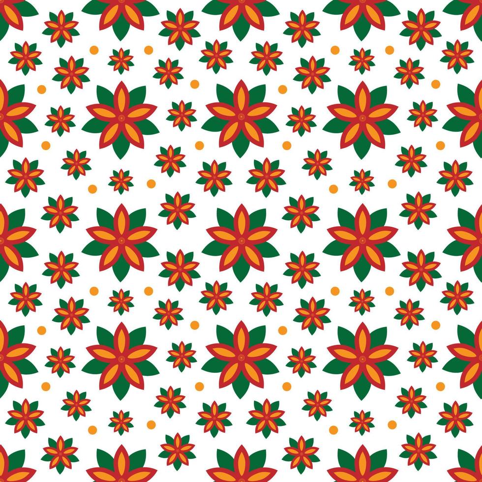 naadloos bloemen patroon, naadloos rood oranje bloemen patroon achtergrond vector