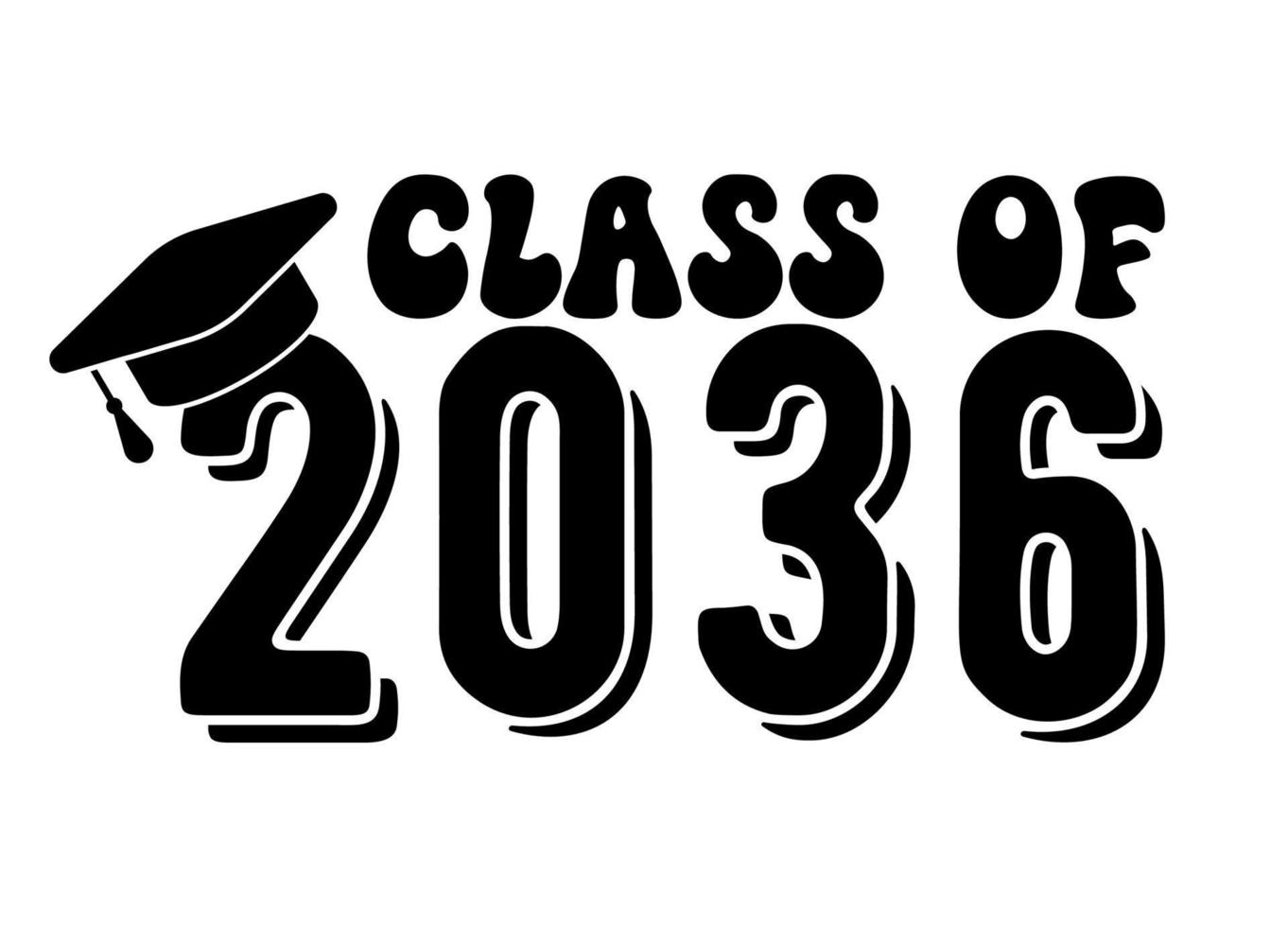 diploma uitreiking ceremonie. klasse van 2036. vector