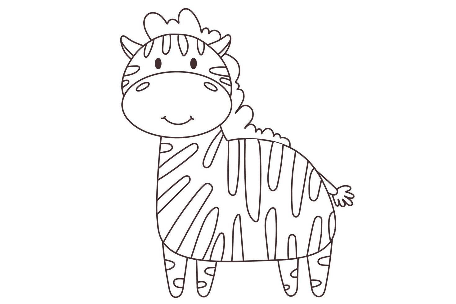 vector tekenfilm tekening zebra. Afrikaanse dier. grappig soort giraffe. grappig schattig zebra. aanbiddelijk weinig Afrikaanse dier voor mode afdrukken, kinderen dragen, kinderkamer, poster, uitnodiging, groet kaart ontwerp