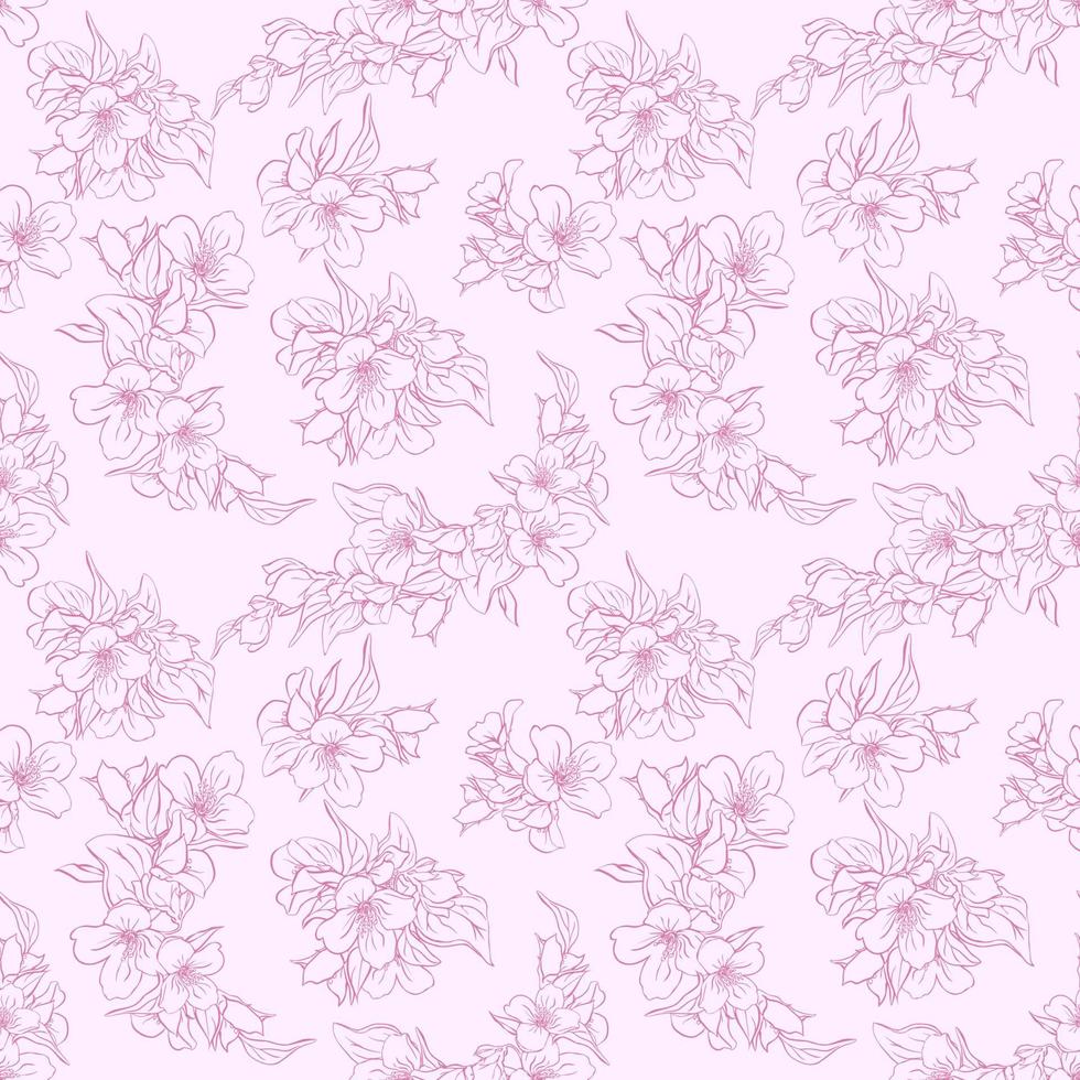 naadloos patroon met decoratieve jasmijnbloemen. vector