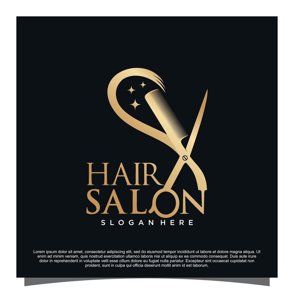 luxe haar- salon logo ontwerp premie vector