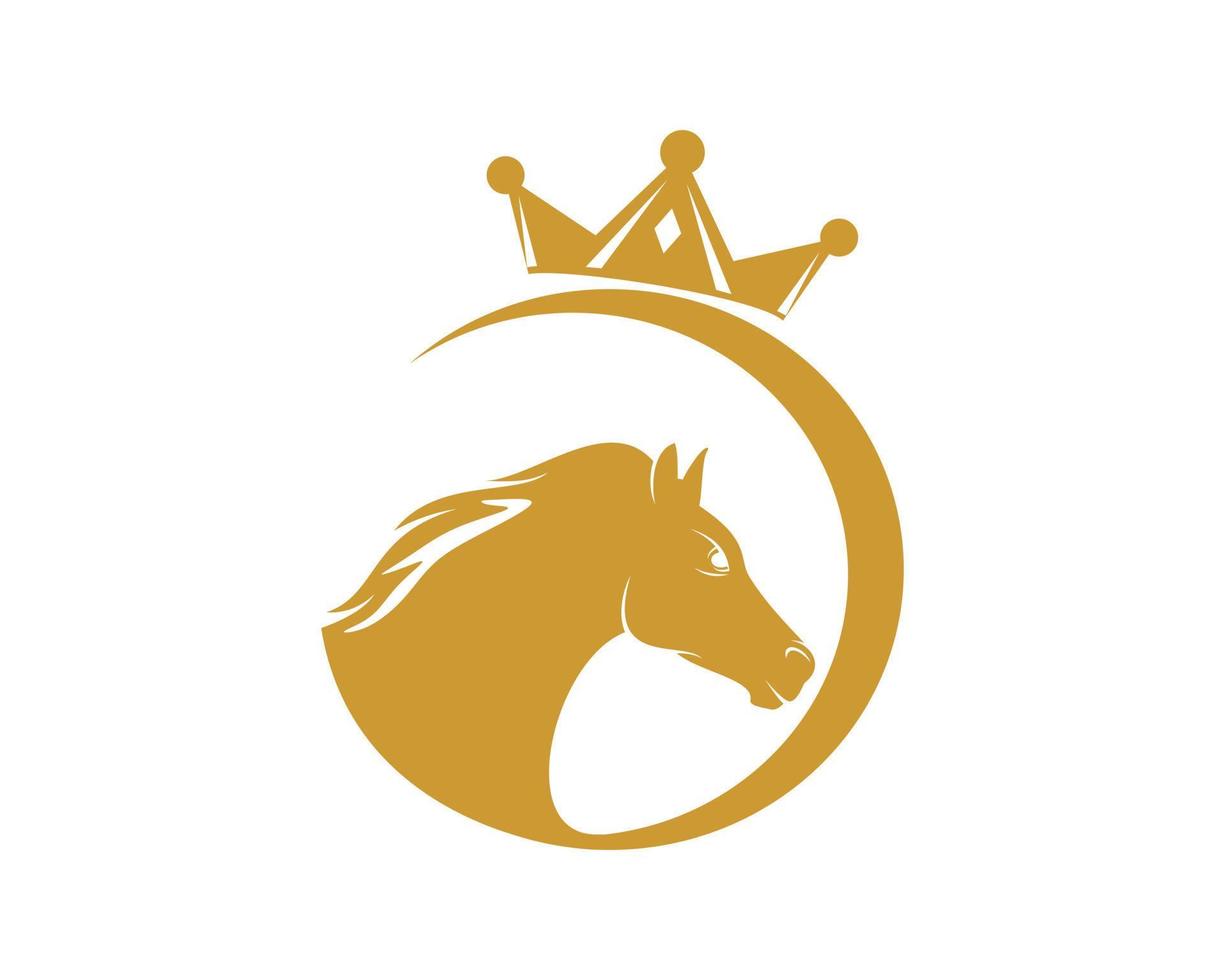 kroon en cirkel met paard binnen vector