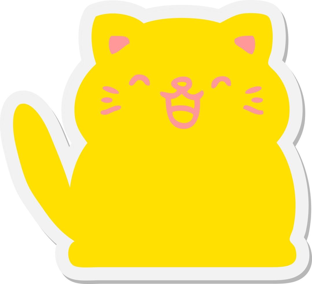 schattig weinig kat sticker vector