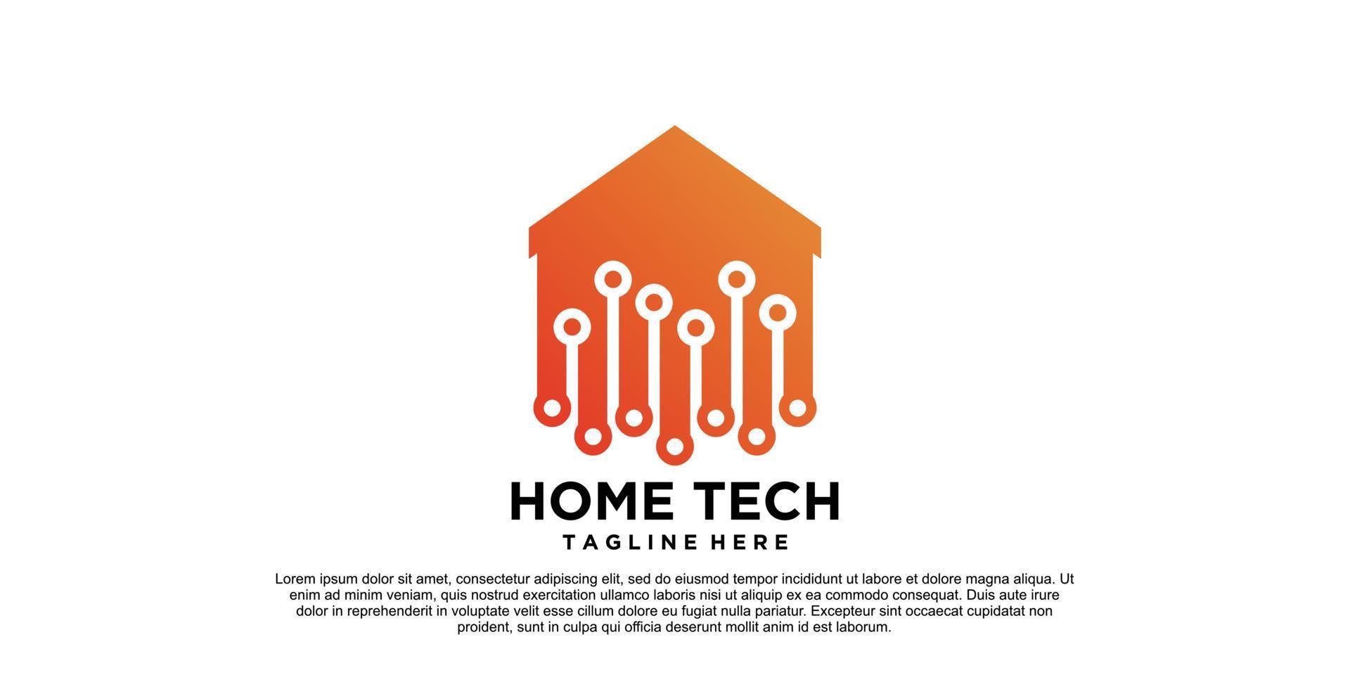 huis tech logo ontwerp met creatief concept premie vector een deel 2