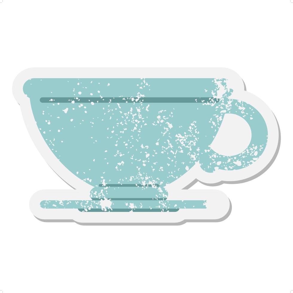 koffie kop grunge sticker vector