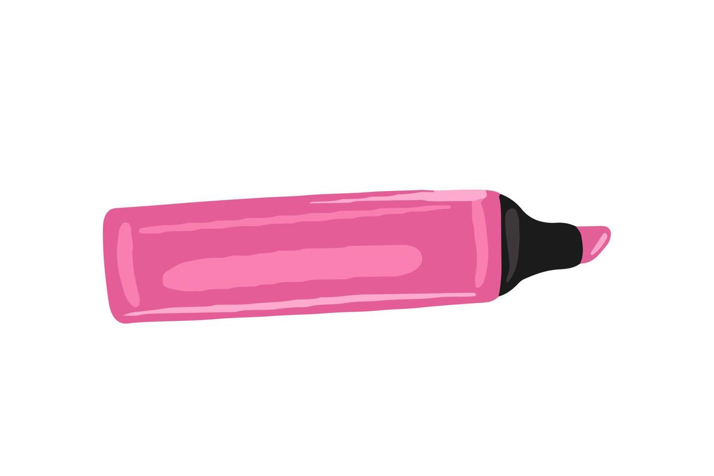 roze markeerstift geschilderd in waterverf voor studie. vector illustratie