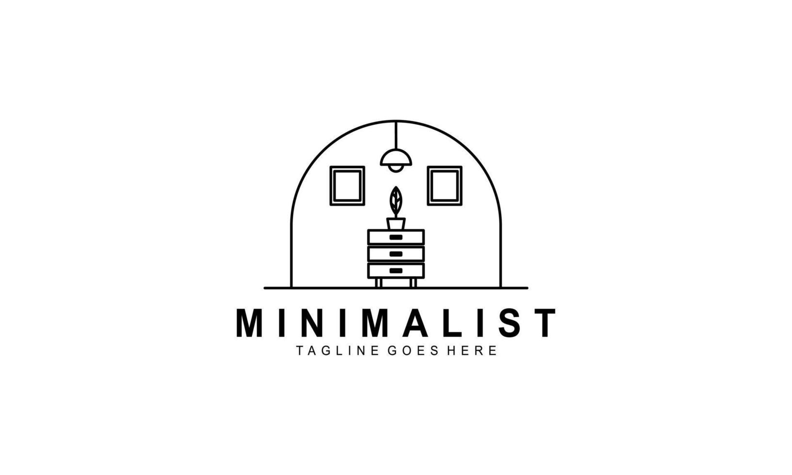 minimalistische meubilair logo, lijn kunst meubilair logo vector