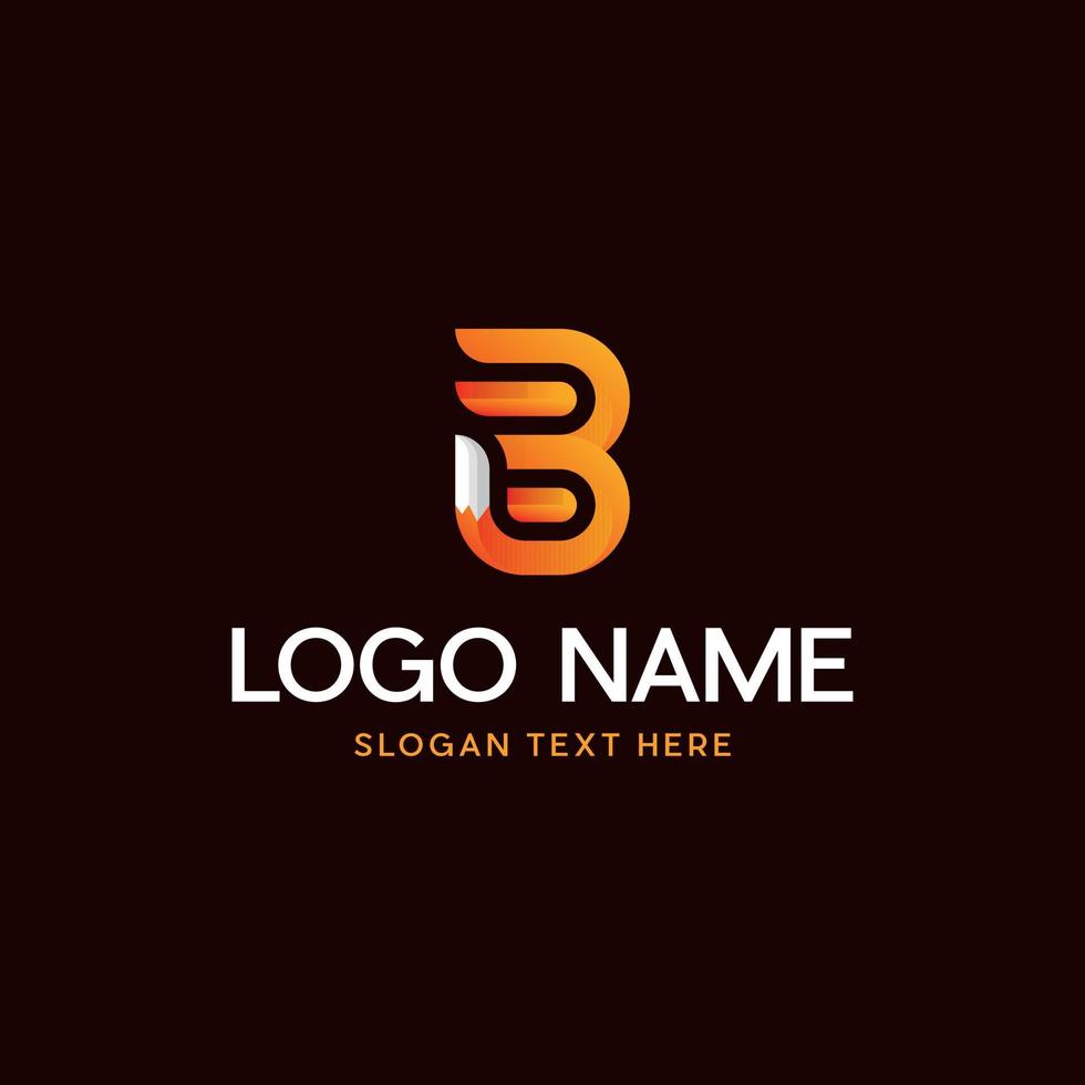 brief b vos modern bedrijf logo vector