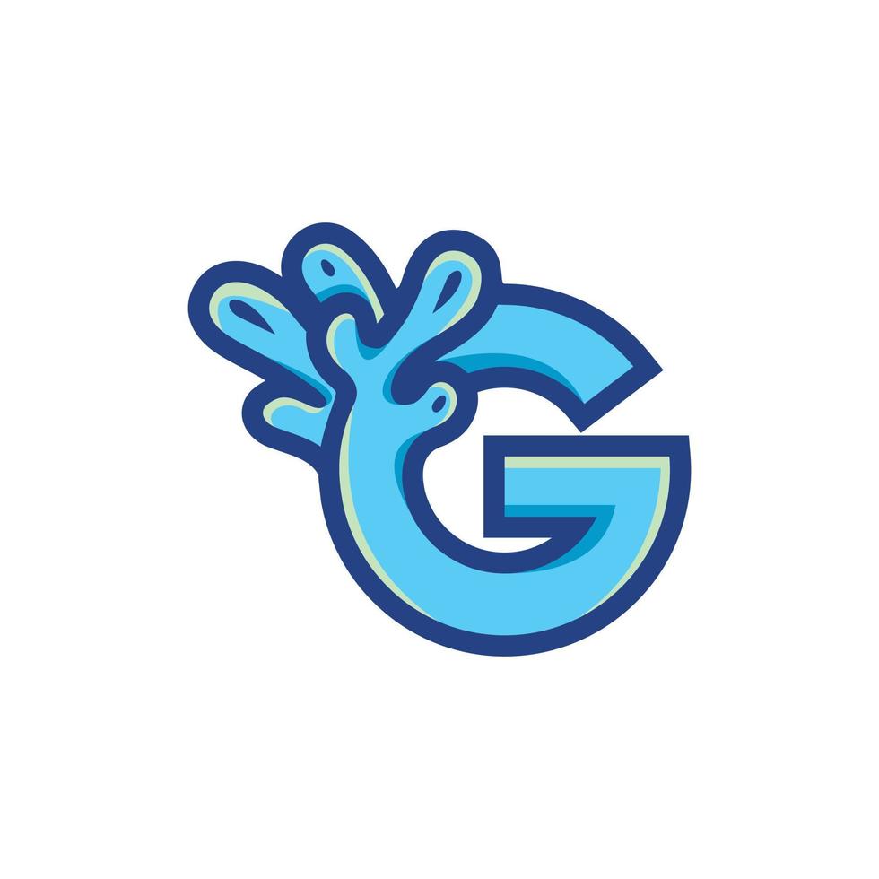 brief g water plons modern logo vector