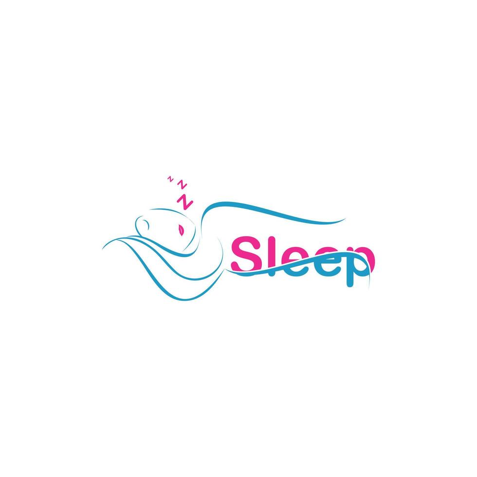 vrouw schoonheid slaap logo vector