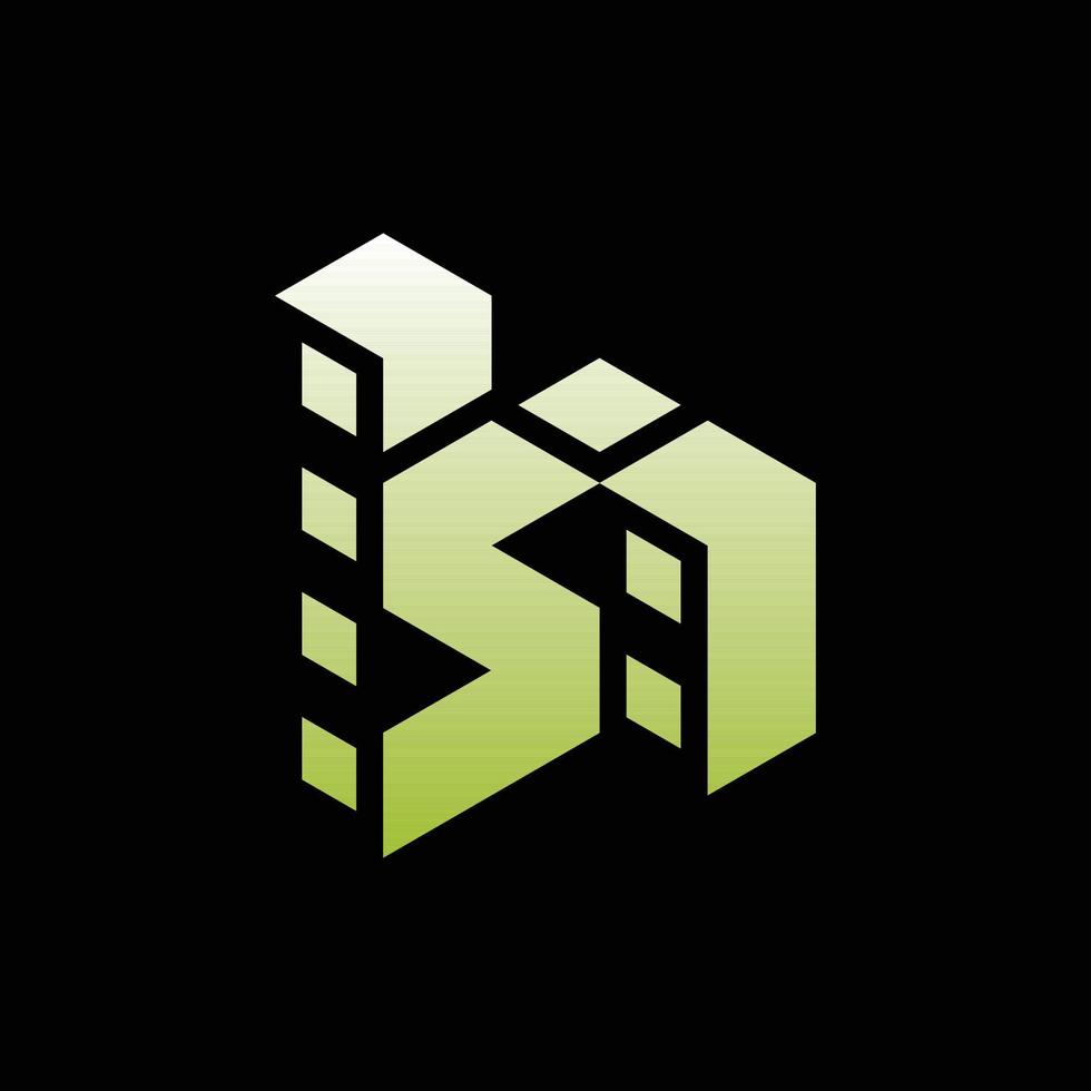 brief s gebouw stad modern logo vector