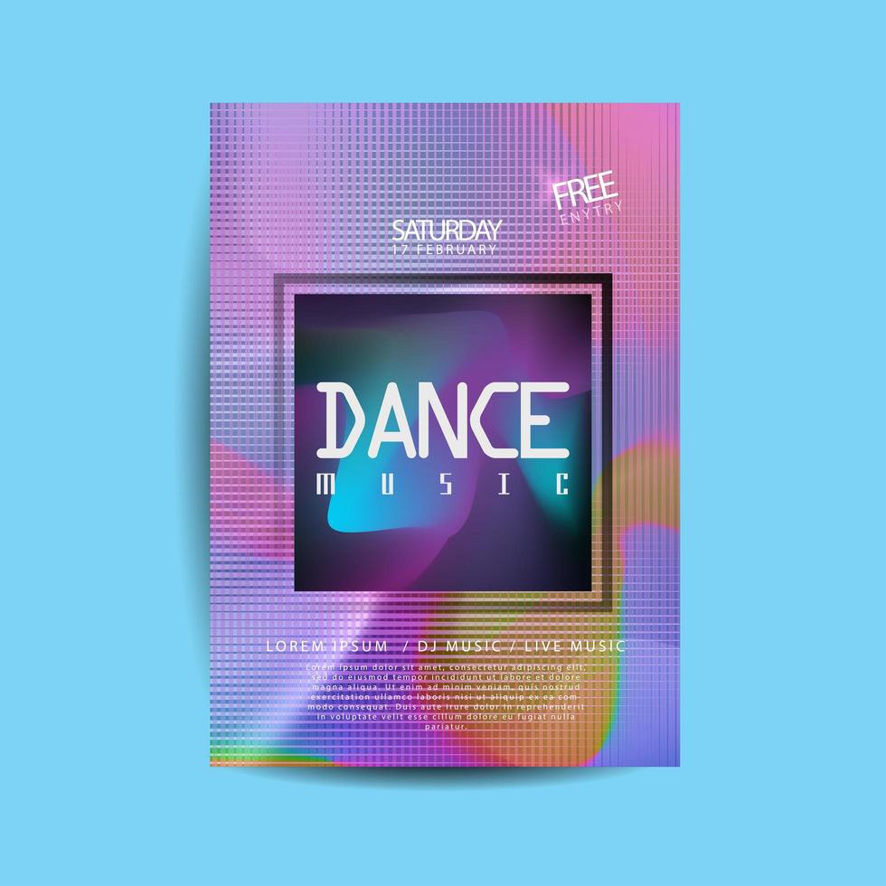 kleurrijke grid dance muziek flyer vector