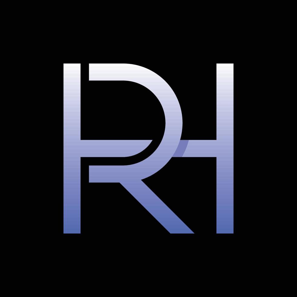 brief rh monogram modern bedrijf logo vector