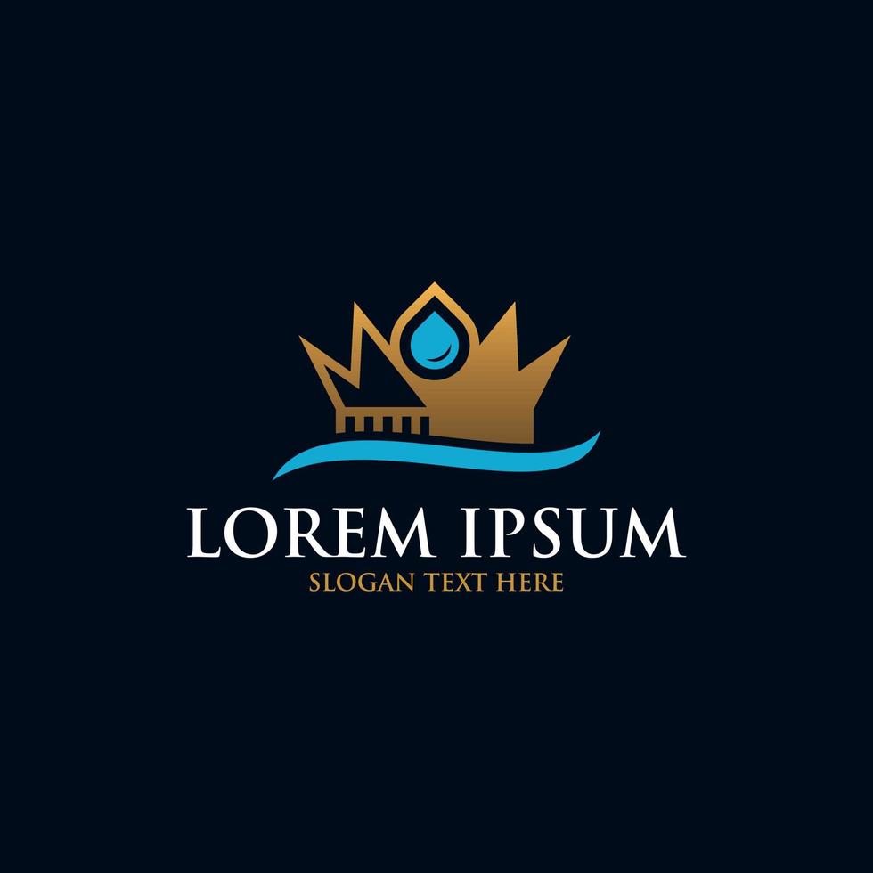 kroon Koninklijk laten vallen luxe modern logo vector