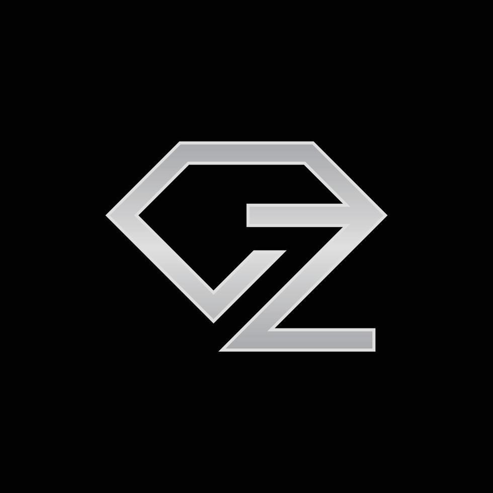 brief z diamant luxe modern logo vector