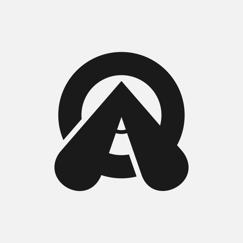 brief aq pen monogram bedrijf logo vector