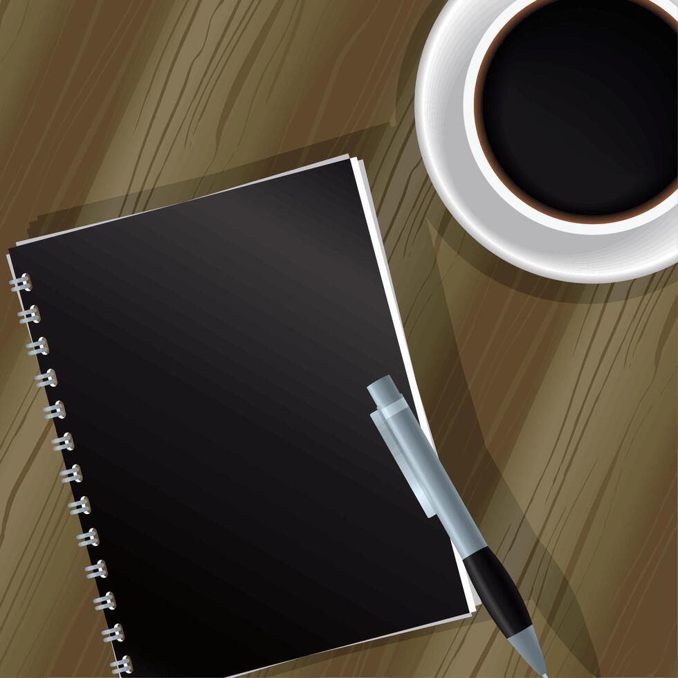 notebook en pen vector