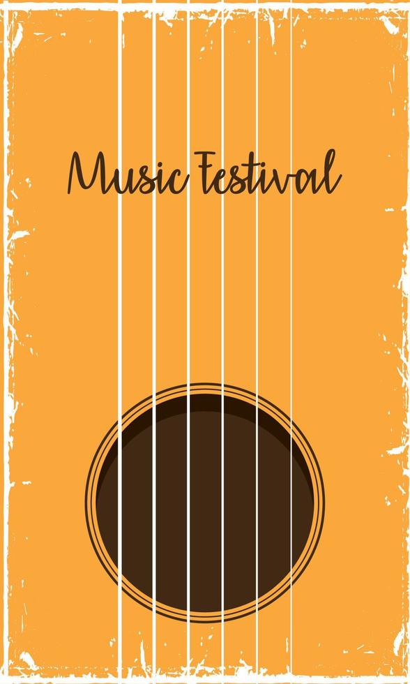 muziek- festival belettering in gitaar vector