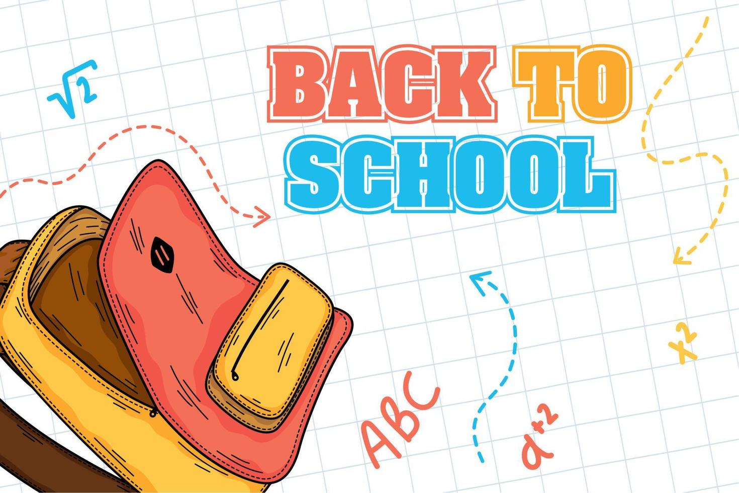 terug naar school belettering vector