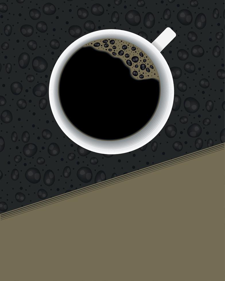 zwart koffie kop poster vector
