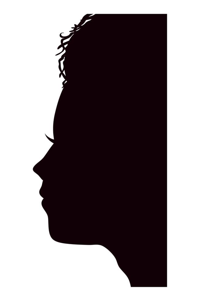 vrouw hoofd profiel silhouet vector