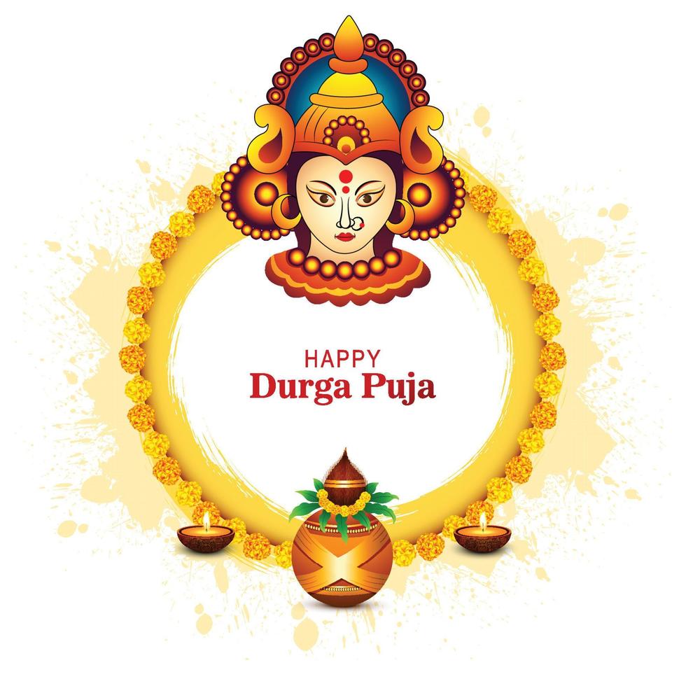 mooi gezicht van godin durga puja voor shubh navratri festival achtergrond vector