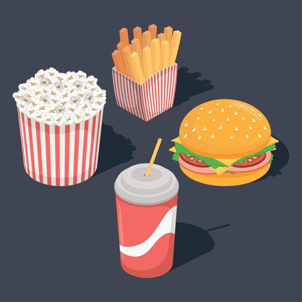 vier fastfoodpictogrammen vector